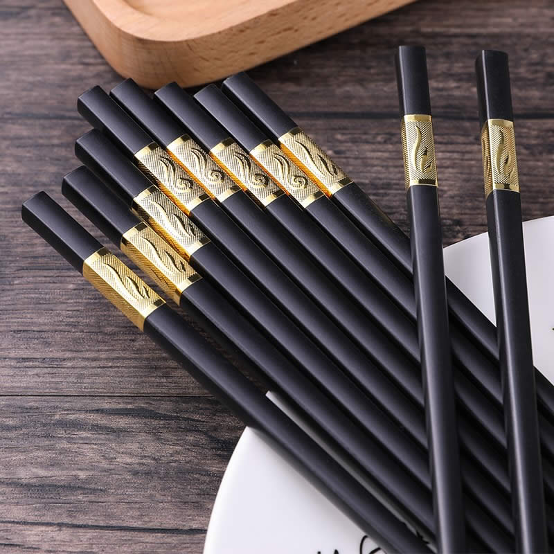 ตะเกียบ ตะเกียบเกาหลี ตะเกียบญี่ปุ่น Fiberglass Reusable Chopsticks Set 10 Pairs Japanese Korean Chopsticks ตะเกียบสแตนเลส
