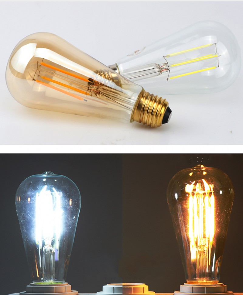 10w 15w 20w E27 Led Light St64 Led Dimmable Bulb Retro Edison Clear Amber Cover 220v Led