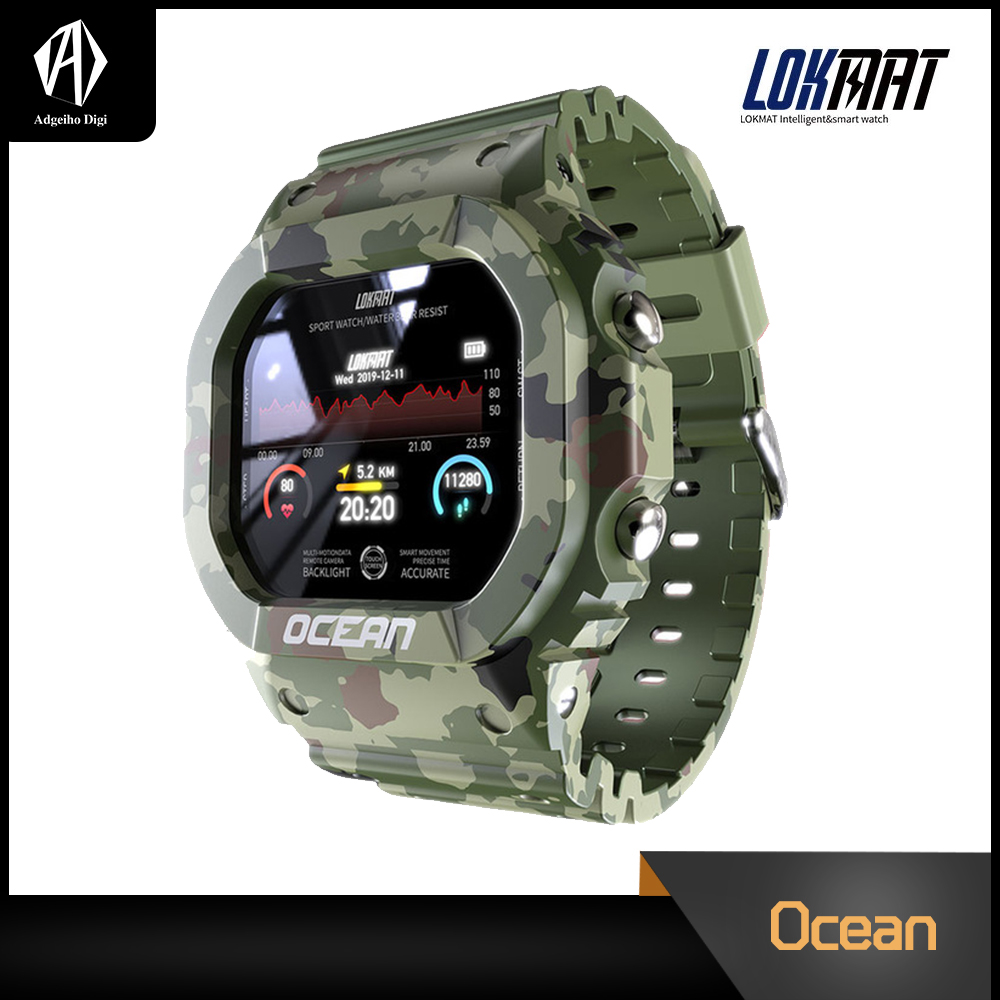 【พร้อมส่งไทย】lokmat oceanกีฬานาฬิกาสมาร์ทผู้ชายwatch men 50 เมตรกันน้ำบลูทูธ ข้อมูลกด Heart Rate Monitor Smart  watch