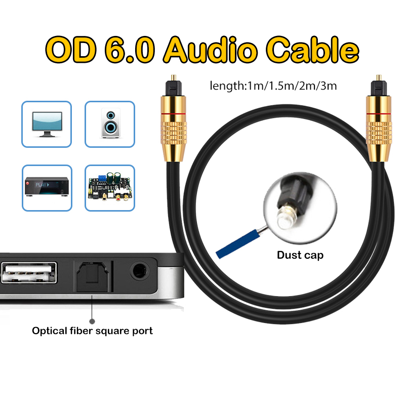 Digital Optical Audio Cable – Toslink – Male To Male – 6.0mm OD – Unbranded