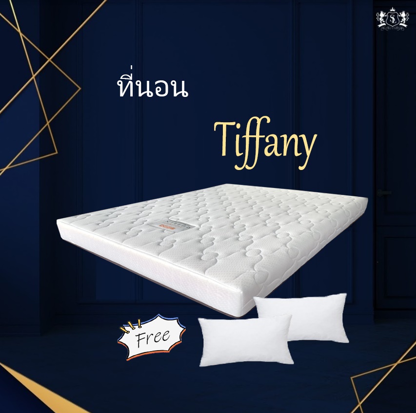 Solomon mattress ที่นอนยาง PE ท็อปฟองน้ำวิทยาศาสตร์  รุ่น Tiffany  ขนาด 3.5/5/6 หนา 6 นิ้ว ฟรี หมอนใย 1 ใบ ขนาด 3.5 ฟุต  ฟรี หมอนใย 2 ใบ ขนาด 5/6 ฟุต