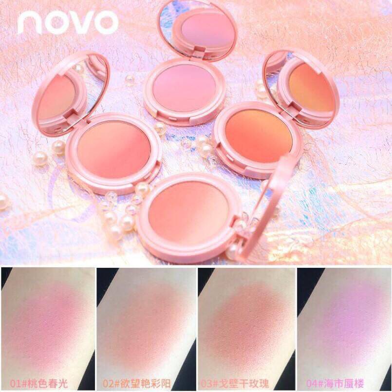 บรัชออนไล่เฉดสี ปัดแก้มไล่เฉดสี NOVO PRETTY FOR YOU SILKY ROUGE บลัชออนเนื้อละเอียด มีให้เลือก 4 เฉดสี