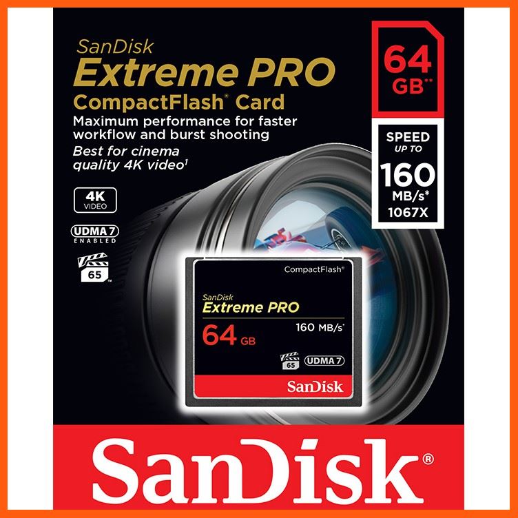 ✨✨#BEST SELLER🎉🎉 SanDisk Extreme Pro CF Card 64 GB Speed r 160MB/s w150MB/s (SDCFXPS_064G_X46) อุปกรณ์จัดเก็บข้อมูล (STORAGE & MEMORY CARD ) STORAGE MEMORY CARD อุปกรณ์จัดเก็บข้อมูล Memory Card เม็มโมรี่การ์ด Compact Flash