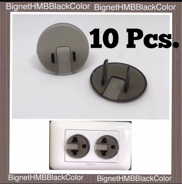 H.M.B. Plug 10  Pcs. ที่อุดรูปลั๊กไฟ Handmade®️ Black Color ฝาครอบรูปลั๊กไฟ รุ่น สีดำใส  10,20,3040,50 Pcs.  สีวัสดุ สีดำ Black color 10 ชิ้น ( 10 Pcs. )