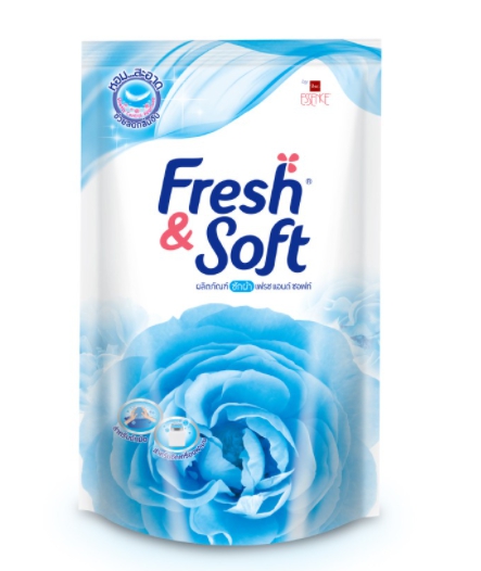 Fresh & Soft น้ำยาซักผ้า เฟรช แอนด์ ซอฟท์ กลิ่น Morning Kiss (สีฟ้า) ชนิดเติม 400 ml