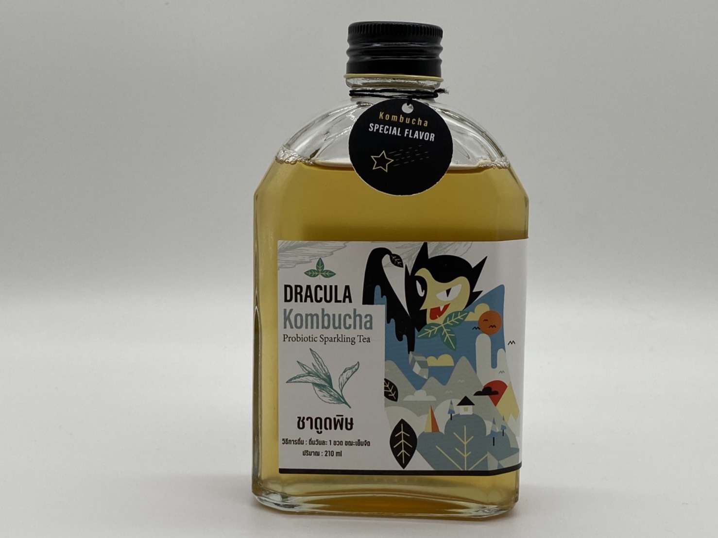 สูตรพิเศษ Dracula ชาดูดพิษ Raw Kombucha organic คอมบูชา คอมบูชะ ชาหมัก ดีท็อกซ์ ท้องผูก มีโพรไบโอติกสูง ชาผู่เอ๋อ สารต้านอนุมูลอิสระ detox probiotic antioxidant ขนาด 210m