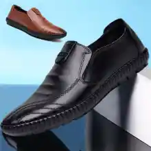 ภาพขนาดย่อของสินค้าSUPER Men's Leather Bss Shoes Soft Pea Shoes Men's Leather Lazy Shoes รองเท้าลำลองผู้ชายรองเท้าส้นแบนแบบสบาย ๆ รองเท้าหนังสุภาพบุรุษ รองเท้าหนังแท้ธุรกิจชาย รองเท้าถั่วหนังนุ่มลำลองชาย