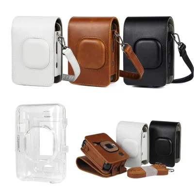 For Fujifilm Instax Mini Liplay Printer PU Leather Sling Shoulder Bag Camera Bag Case Protector with Strap