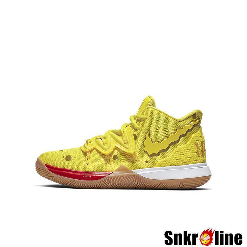 Asli Nike_Kyrie_5 X SpongeBob GS SquarePants Patrick Wanita Sepatu Basket Authentic_Boy 'S Kyrie_Irving_Girl 'S NBA_Sneaker # CJ7227-600 CJ7227-700