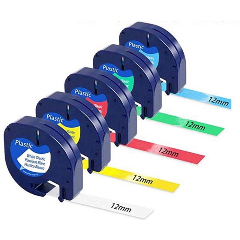 Bảng giá 5Pcs 91201 12mm Compatible for Dymo Letratag Tape Plastic Label Tape Self-Adhesive Tape Mixed Color Tape for Dymo LetraTag Label Maker Phong Vũ