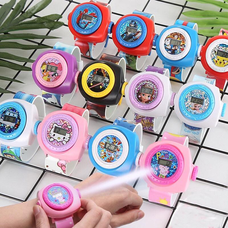 นาฬิกา 3D ลายการ์ตูน คิตตี้ โพนี่ โดเรม่อน โฟรเซ่น และ สไปเดอร์แมน ( Kitty Pony Doraemon Frozen and Spiderman ) สามารถฉายรูปได้