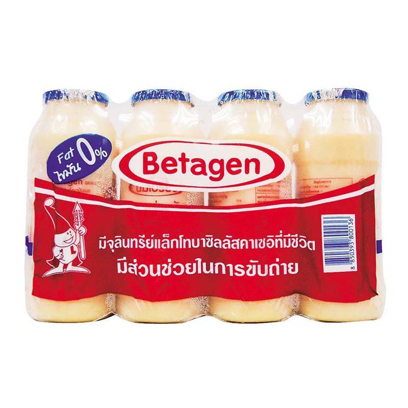 บีทาเก้น นมเปรี้ยว สูตรนมพร่องมันเนย 140 มล. x 4 ขวด/Beatgen skim milk formula, 140ml x 4 bottles