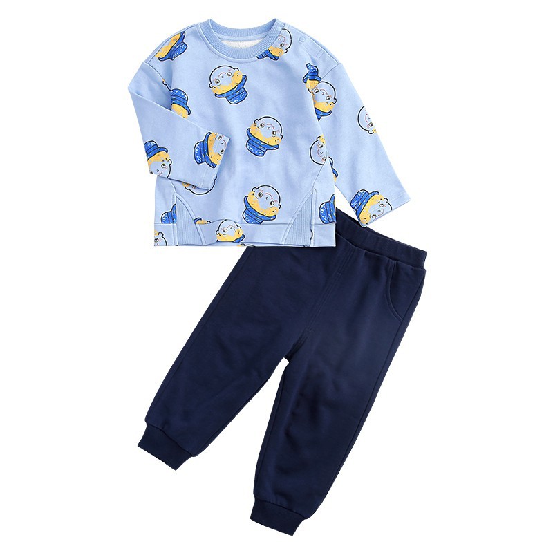 ✉∏✖Cotton Hall Children s Sweatshirt Set Male Baby Outing Clothes Spring and Autumn Western Style Girls Sports Two-piece