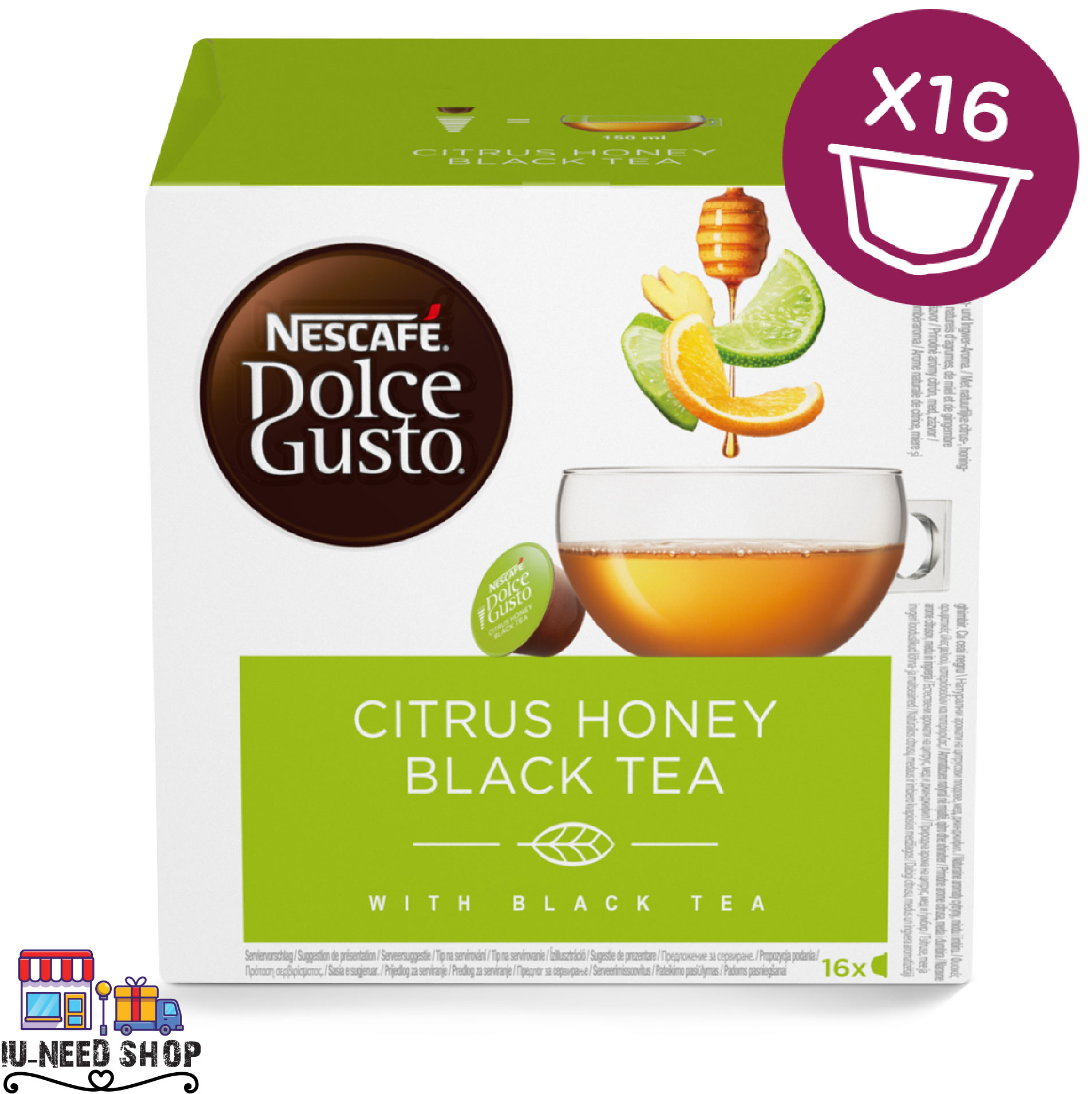 Citrus Honey Black Tea -- Nescafé Dolce Gusto Beverage with Flavour, 6 Capsules The Original Herbal teas and capsules compatible with NESCAFÉ® น้ำผึ้งส้มชาดำกาแฟแคปซูล กาแฟ