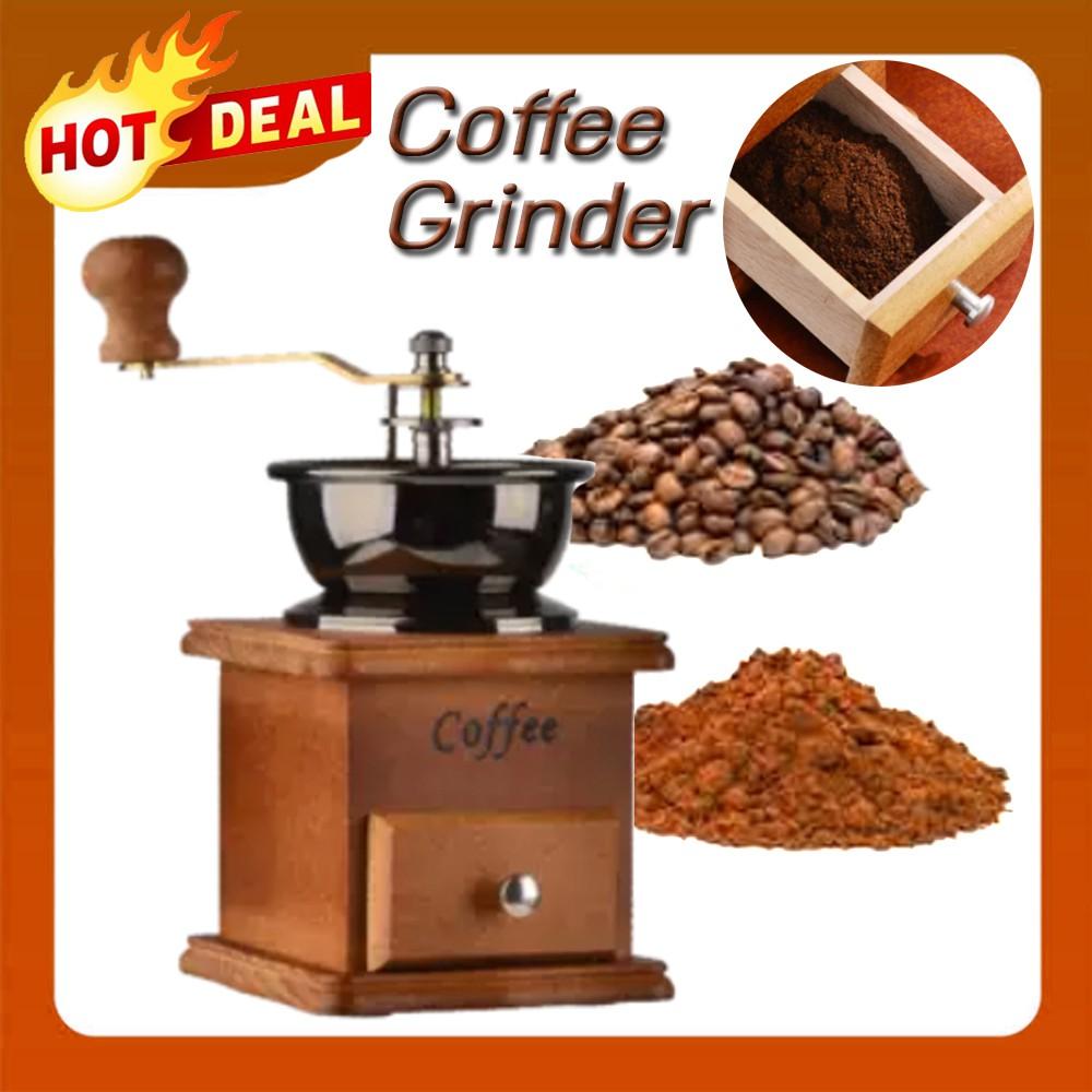 ส่งฟรี ! Mini Coffee Grinder เครื่องบดกาแฟมือหมุนกล่องไม้คลาสสิค - รุ่นมือหมุน ส่งฟรี ! Mini Coffee Grinder เครื่องบดกาแฟมือหมุนกล่องไม้คลาสสิค - รุ่นมือหมุน
