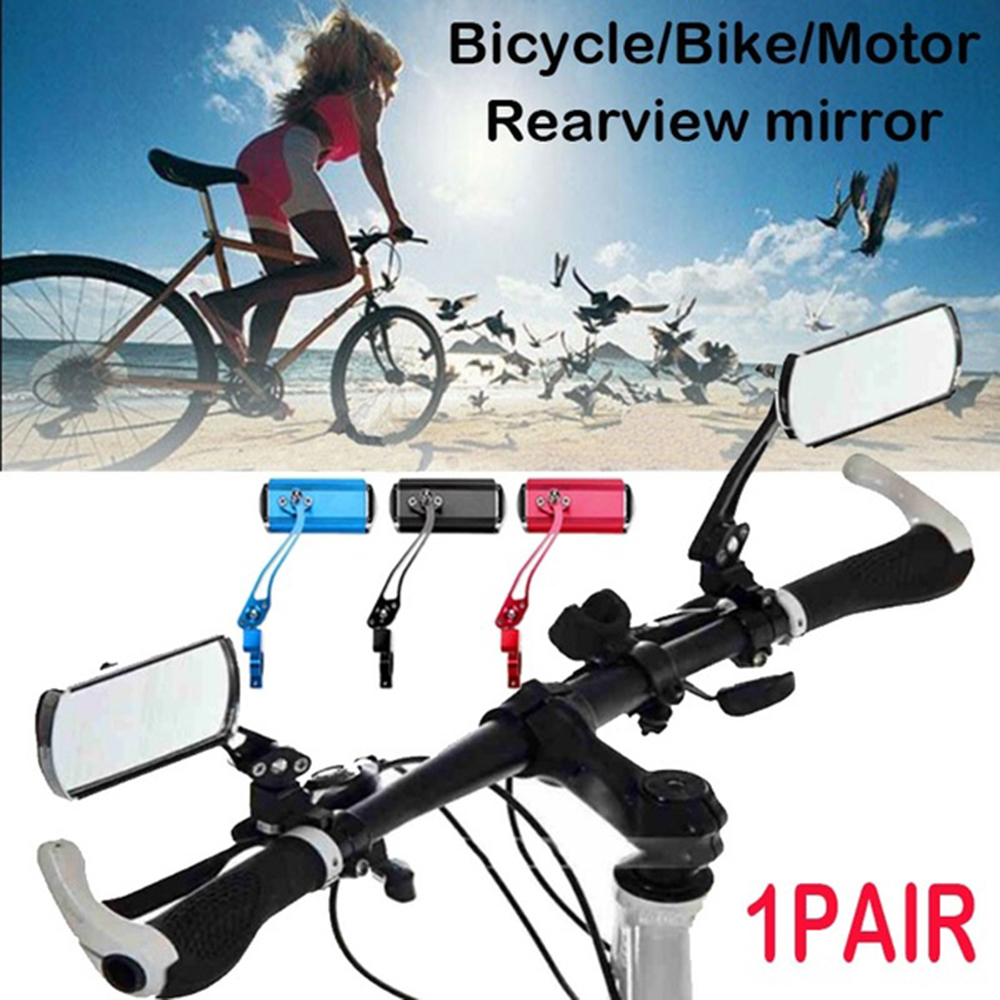 Universal Sport 360หมุน Handlebar ยึดจักรยานอุปกรณ์เสริมสี่เหลี่ยมผืนผ้าปรับจักรยานกระจกกระจกมองหลังจักรยานกระจกหลังสะท้อนแสง