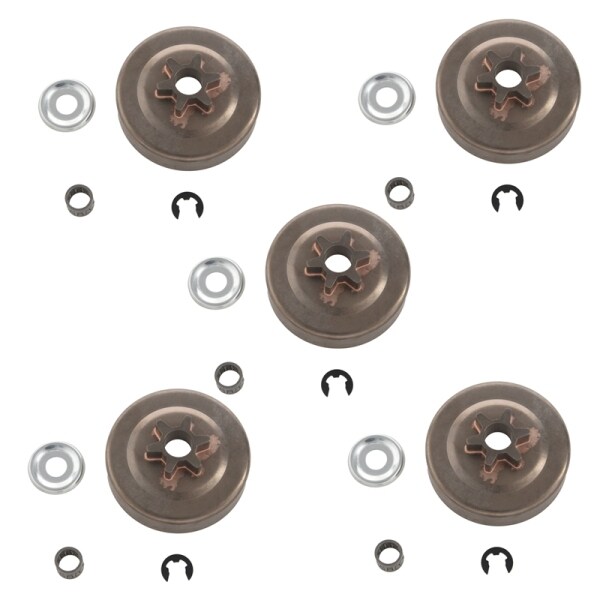 5X 3/8 6T Clutch Drum Sprocket Washer E-Clip Kit for Stihl Chainsaw 017 018 021 023 025 Ms170 Ms180 Ms210 Ms230 Ms250