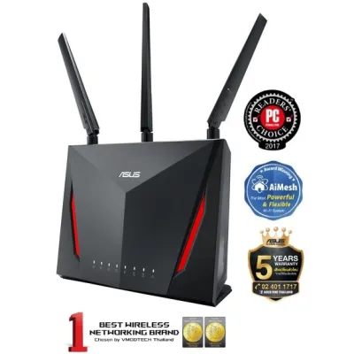 ROUTER (เราเตอร์) ASUS AIMESH RT-AC86U DUAL BAND AC2900 MESH WI-FI GAMING ROUTER-การรับประกัน 5 Years