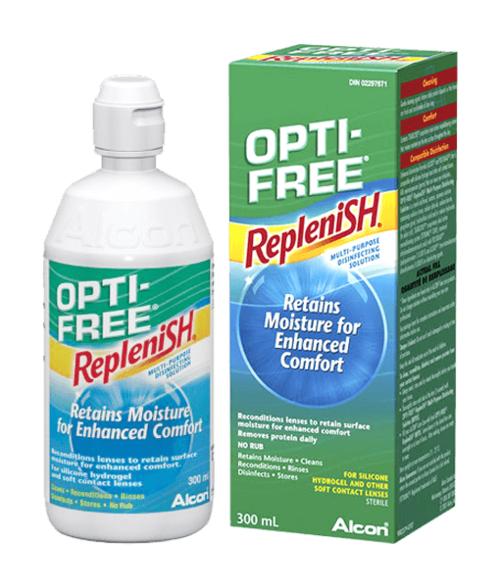 แพ็ค 3 ขวด สุดคุ้ม  Opti free replenish  300 ml แถม 60 ml by alcon น้ำยาแช่คอนแทคเลนส์ น้ำยาล้างคอนแทคเลนส์ by optifree