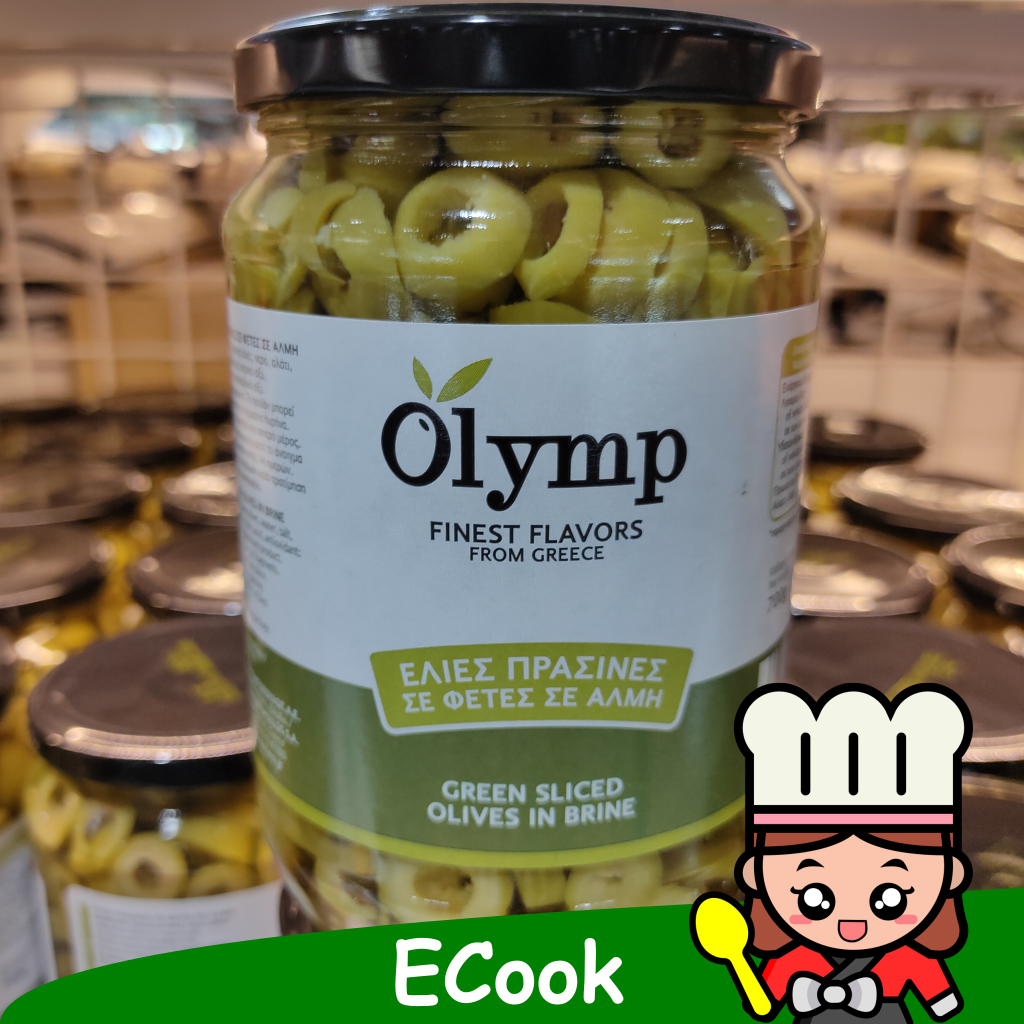 ecook โอลิม มะกอก เขียว ไสลด์ 700g olymp green olive slice