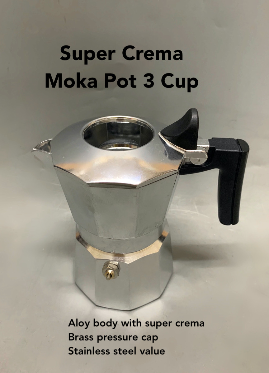 super crema moka pot 3 cup 