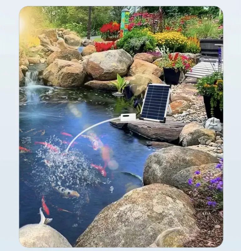 ภาพสินค้าSolar Powered Oxygenator น้ำปั๊มออกซิเจนเครื่องฟอกอากาศในบ่อน้ำ Aquarium Airpump ออกซิเจนถังปลาคอมเพรสเซอร์ Aerator(สินค้ามี2รุ่นไห้เลือกค่ะ) จากร้าน GMY SHOP บน Lazada ภาพที่ 8