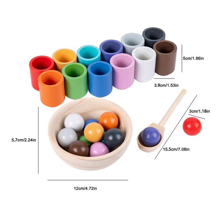 Wooden Sorting Toys Ball Color Learning Toys Color Matching/Sorting