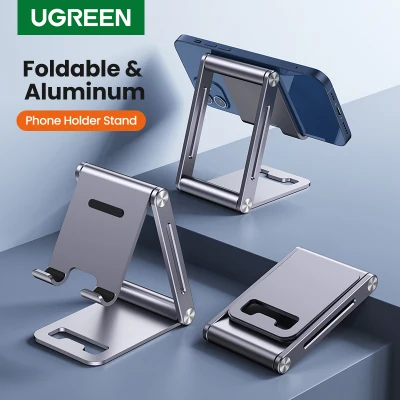 UGREEN Aluminum Phone Stand Cell Phone Adjustable Desk Phone Holder for iPhone 12 Pro Max SE XR XS Samsung Galaxy S20 S10 S9 S8 S7 S6