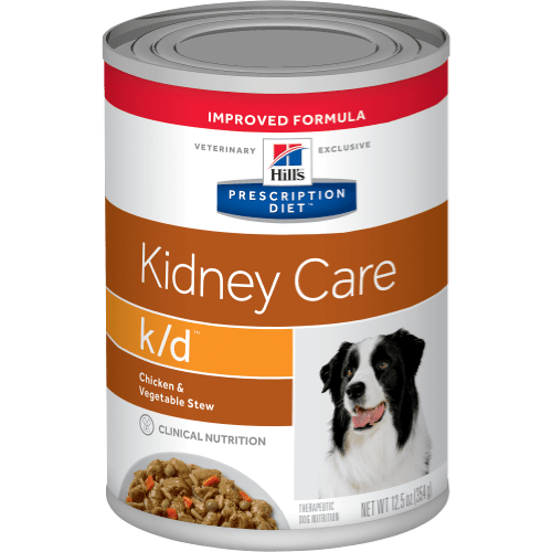 Hills k/d อาหารสุนัข อาหารเปียก Kidney Care สตูไก่และผัก รักษาโรคไต สำหรับสุนัขโต 12.5 Oz (354 กรัม/กระป๋อง)