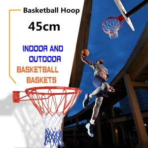 สินค้า Basketball Hoop ห่วงบาสเกตบอล แขวนติดผนังขอบโลหะ ขนาด 45 Cm รุ่น ห่วงบาสเกตบอลแขวนติดผนังขอบโลหะเป้าหมายกำไรสุทธิสินค้ากีฬา 45ซม Basketball Hoop โครงโลหะติดผนัง(รวมเฉพาะขอบและสุทธิ)
