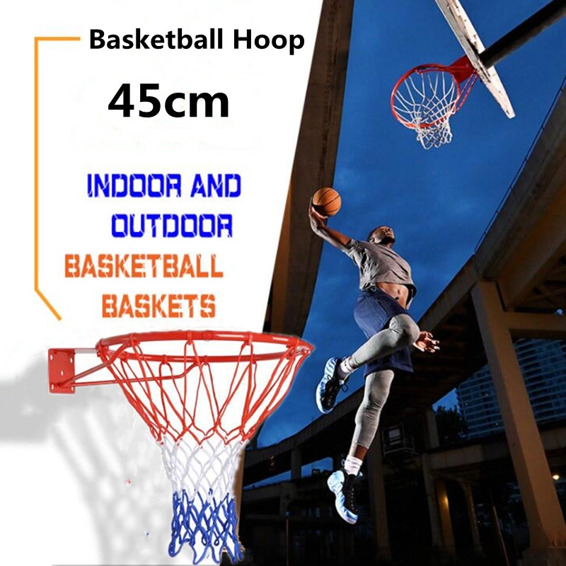 ภาพหน้าปกสินค้าBasketball Hoop ห่วงบาสเกตบอล แขวนติดผนังขอบโลหะ ขนาด 45 Cm รุ่น ห่วงบาสเกตบอลแขวนติดผนังขอบโลหะเป้าหมายกำไรสุทธิสินค้ากีฬา 45ซม Basketball Hoop โครงโลหะติดผนัง(รวมเฉพาะขอบและสุทธิ)