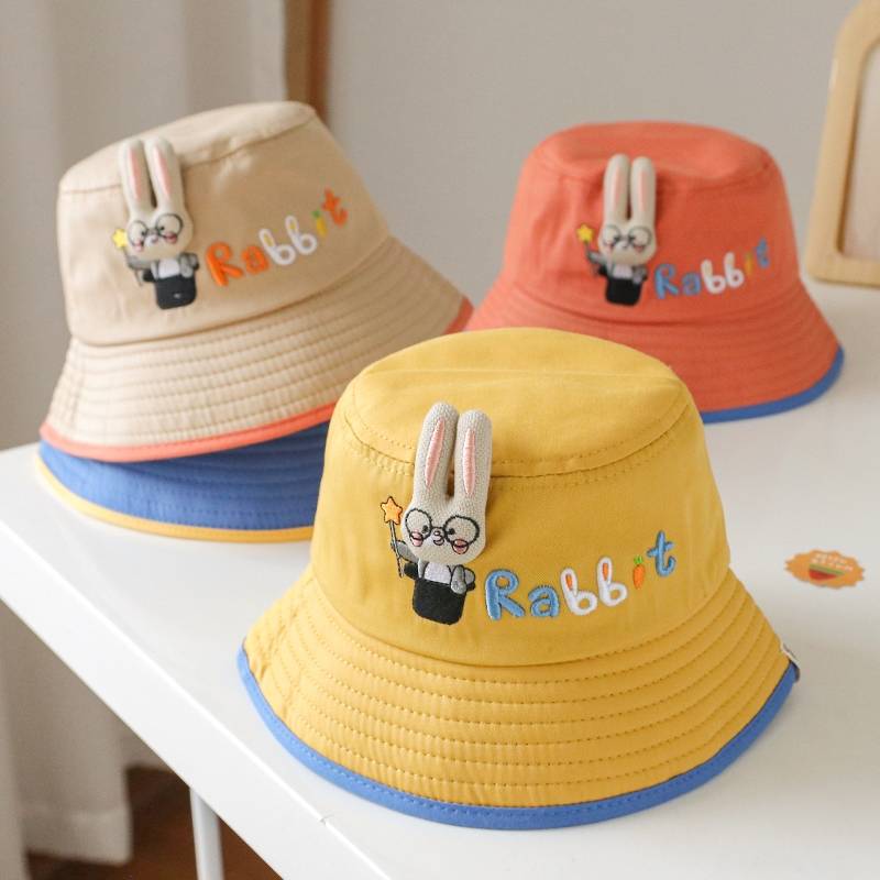 (พร้อมส่ง)หมวกเด็ก 6เดือน-4ปี รอบหัว:48-50 cm. หมวกเด็กเล็ก หมวกบักเก็ต หมวกปีกรอบ หมวกเด็กชาย หมวกเด็กหญิง หมวกแฟชั่น ติดตุ๊กตากระต่าย🐰