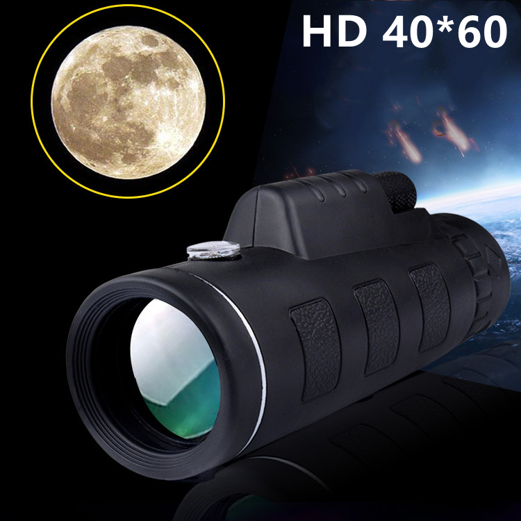 40X60 กล้องโทรทรรศน์ Hd Mini Monocular สำหรับ Camping กลางแจ้งกล้องมองกลางคืนกลางแจ้งที่มีแสงน้อย Low-Light Night Vision Outdoor High-Definition Telescope(เข็มทิศ + คลิปกล้องโทรศัพท์มือถือ + ขาตั้งกล้องอลูมิเนียม)