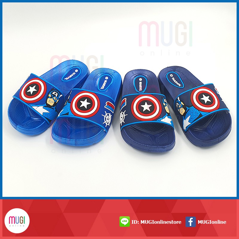 ✱❅✙  รองเท้าแตะเด็ก ลาย Captain America กัปตันอเมริกา รองเท้าเด็กผู้ชาย ลิขสิทธิ์แท้ 100- MV959-3