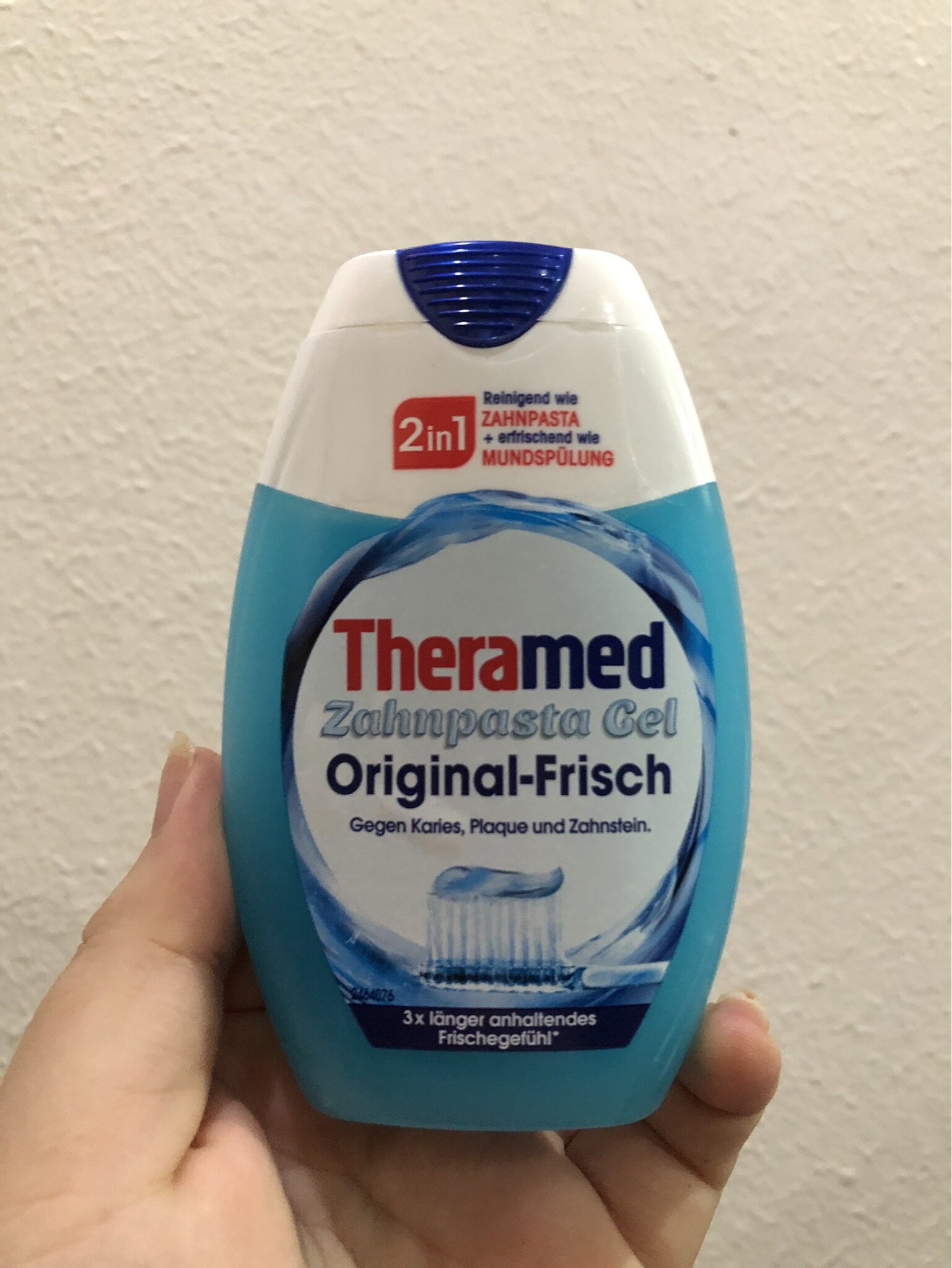 ยาสีฟันผสมน้ำยาบ้วนปาก Thera med 2in1 Liquid Original 75 ml จากเยอรมัน