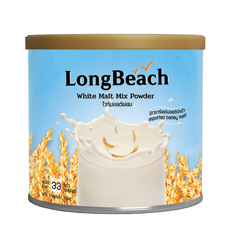 ลองบีชผงไวท์มอลต์มิกซ์ แบบกระป๋อง ขนาด 400 กรัม LongBeach White Malt Mix Powder 400g.