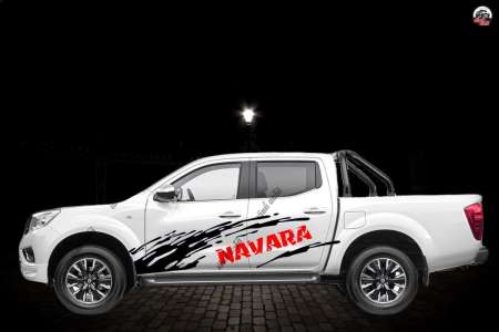 สติ๊กเกอร์ สติ๊กเกอร์แต่ง ลายโคลนหน้า D1 Sticker โลโก้ NAVARA สีดำ-โคลนสีดำ สติ๊กเกอร์สำหรับรถ 4ประตู สติ๊กเกอร์ ติดข้าง สติ๊กเกอร์ติดรถยนต์ ติดรถกระบะ สติ๊กเกอร์งานPVC สติ๊กเกอร์เกรด A ติดทน ส่งไว (1ชุด 2ข้าง)