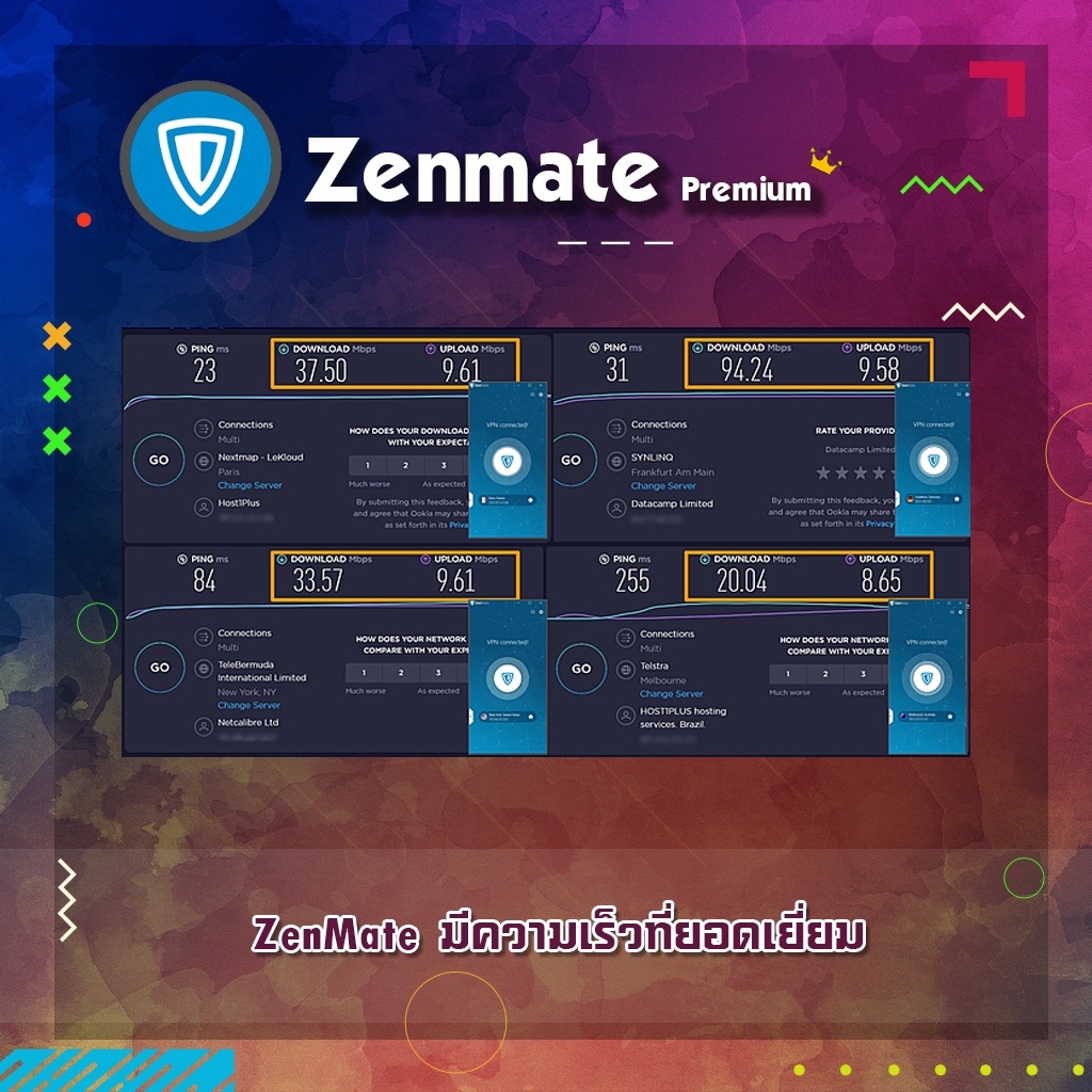 ZenMate VPN Ultimate สมาชิกรายปี I ลิขสิทธิ์แท้ I รองรับทุกระบบ VPN ที่ดีที่สุด