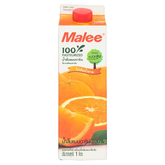 Malee มาลี น้ำส้มแมนดาริน 100% พาสเจอร์ไรซ์ 1000ml.