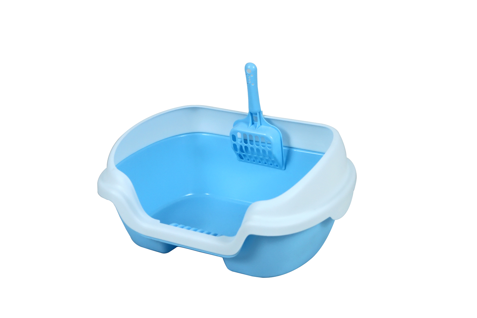 CatLover  ห้องน้ำแมว กระบะทรายแมว ถาดทรายแมว / Small Portable Cat Toilet Litter Box Tray with Scoop Overall size : about 40 cm (L) x 30 cm (W) x 12 cm (H)
