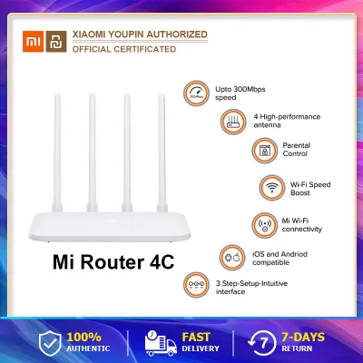 Xiaomi Mi Router 4C(GLOBAL) - เราท์เตอร์เสี่ยวหมี่ รุ่น 4C 5.0 เร้าเตอร์ไวไฟ เครื่องขยายสัญญาณ Wireless Router พร้อมเสาอากาศสี่ตัวโดย รองรับ 4G ทุกเครือข่า
