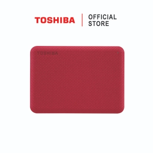 สินค้า Toshiba External HDD (4TB) USB 3.2  Speed, รุ่น (Canvio Advance V10)  Sec Auto-backup 2.5\" สีเเดง ฮาร์ดดิสพกพา  Portable Hard drive ฟรี!! กระเป๋ากันกระแทก (TSB-HDTCA40AR3CA)