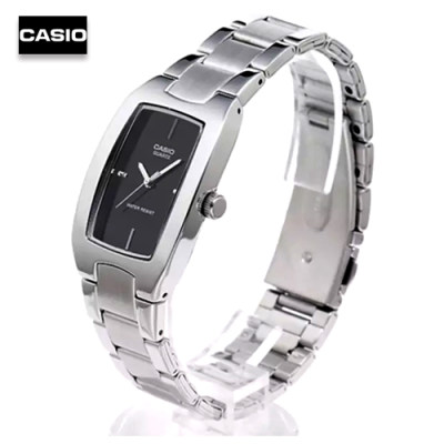 Velashop นาฬิกาข้อมือ Casio ผู้หญิง สายสเเตนเลส สีเงิน รุ่น LTP-1165A-1CDF , LTP-1165A-1C , LTP-1165A