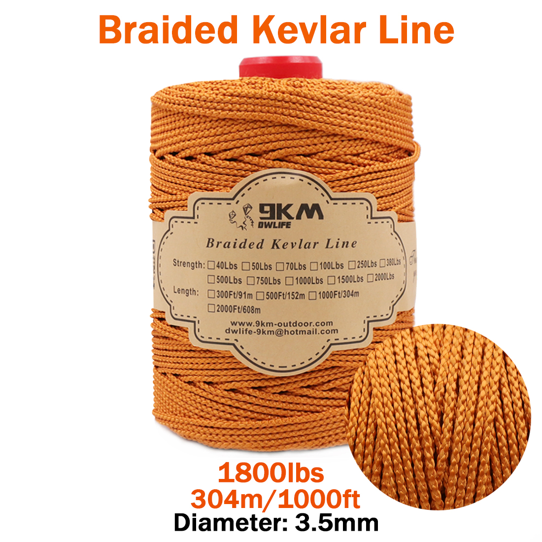Braided Kevalr Line 1.5mm~4mm High Strength Fishing Assist Line  Multipurpose Paracord Cord Tactical Survival Kite Flying String
