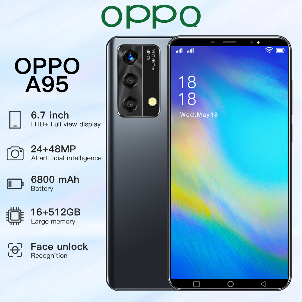 โทรศัพท์ OPPQ A95 โทรศัพท์ราคาถูก เครื่องใหม่ 6.7 นิ้วHD 5G Dual Sim ...