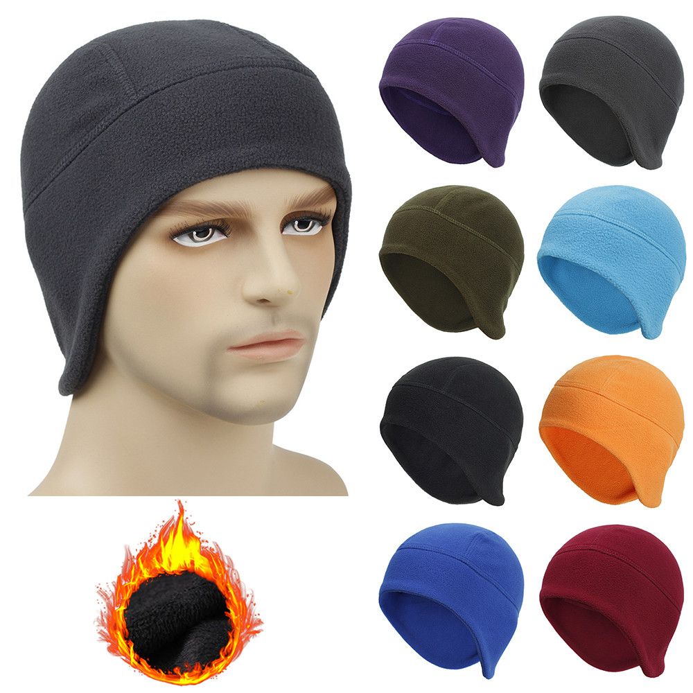 AGONIE SPORTS Men Women Windproof Thick for Running, Skiing, Hiking Skull Cap Beanie with Ear Cover Winter Warm Hats Polar Fleece Beanie Hat
