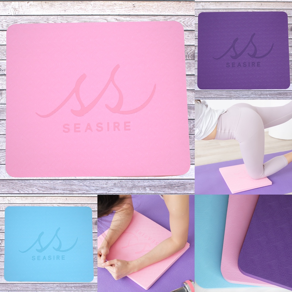 Foldable Exercise & Yoga Mat - 1 Inch Thick Eco-Friendly POE Foam With Knee Pad