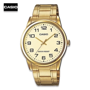 สินค้า Casio นาฬิกาข้อมือผู้ชาย สีทอง สายสแตนเลส รุ่น MTP-V001G-9BUDF