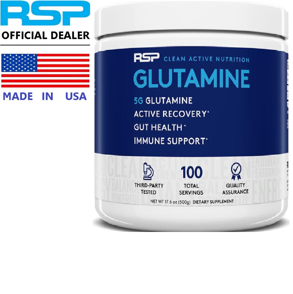 RSP Glutamine Powder 500 กรัม อาร์เอสพี นูทรีชั่น กลูตามีน ชนิดผง กรดอะมิโน แอล-กลูตามีน กลูตาเมต / กินร่วมกับ บีซีเอเอ ซีแอลเอ ครีเอทีน กรีนที ชาเขียวสกัด คาร์นิทีน ไลซีน ไดรบูลัส เวย์โปรตีน กาบา /