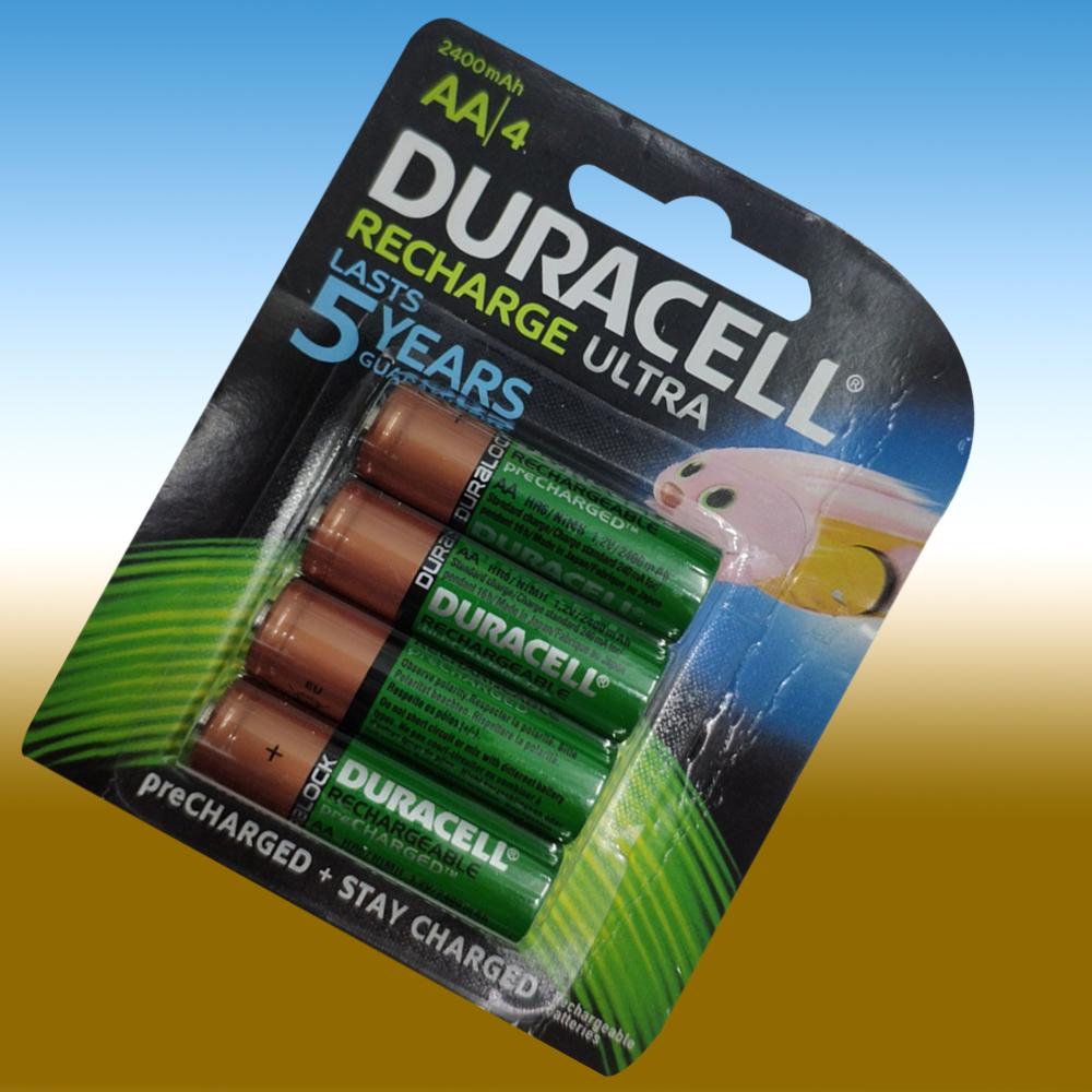 4 Pack Duracell 2400mah Rechargeable Aa Batteries Duracell ถ่านชาร์จ Rechargeable Battery NiMH batteries 2400 mAh AA 1 แพ